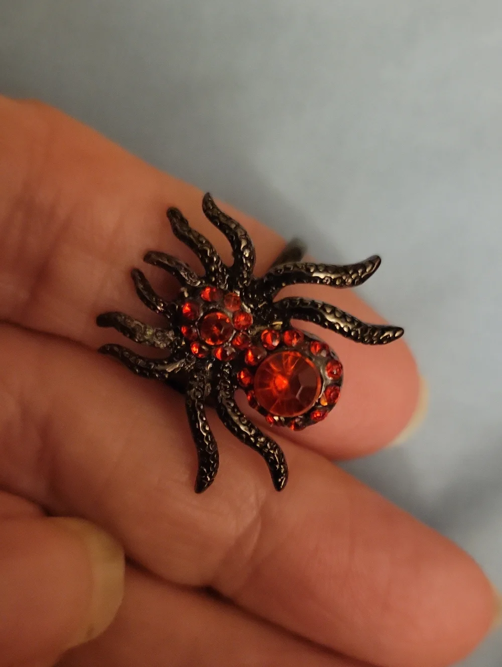 Red Crystal Spider Ring - Women's Jewelry Size 6